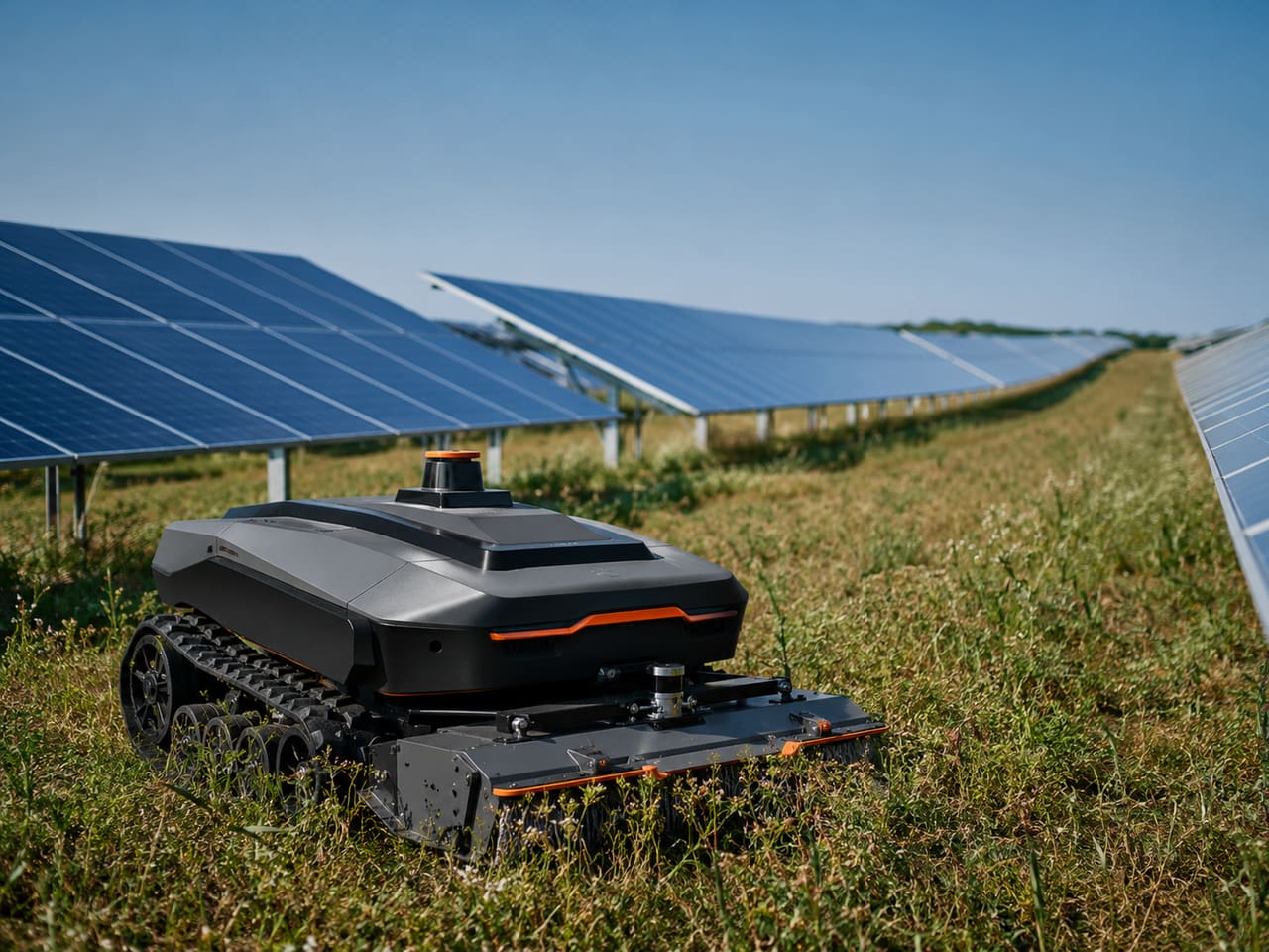 Robot autonomo per il controllo della vegetazione tra i pannelli di un impianto fotovoltaico a terra